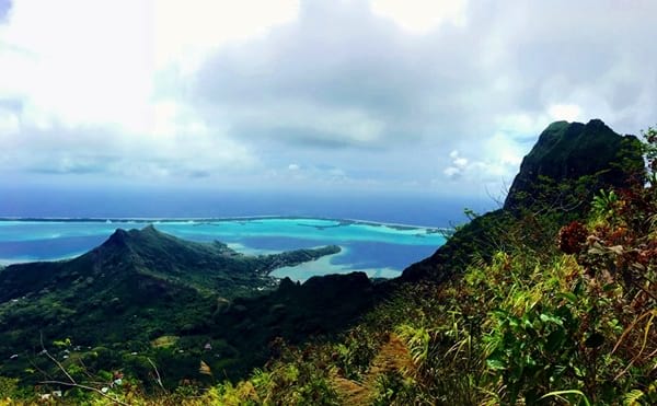 Hiking trekking trek trail walk mountain summit peak mount Ohue Pahia Vaitape Bora Bora French Polynesia