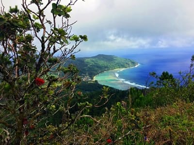 Hiking trekking trek trail walk mountain summit peak mount Manureva Moerai bay Avera Rurutu French Polynesia